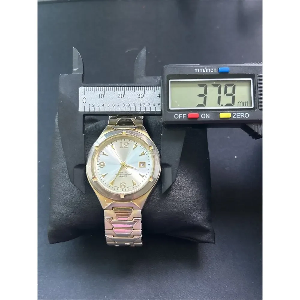 Advance Two Tone Men’s Stretch Band Quartz Watch